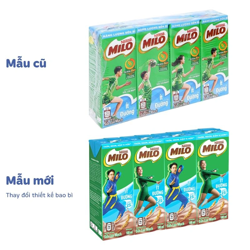 Thùng 48 hộp thức uống lúa mạch Nestlé Milo ít đường 180 ml (từ 2 tuổi) - Giao bao bì ngẫu nhiên 13