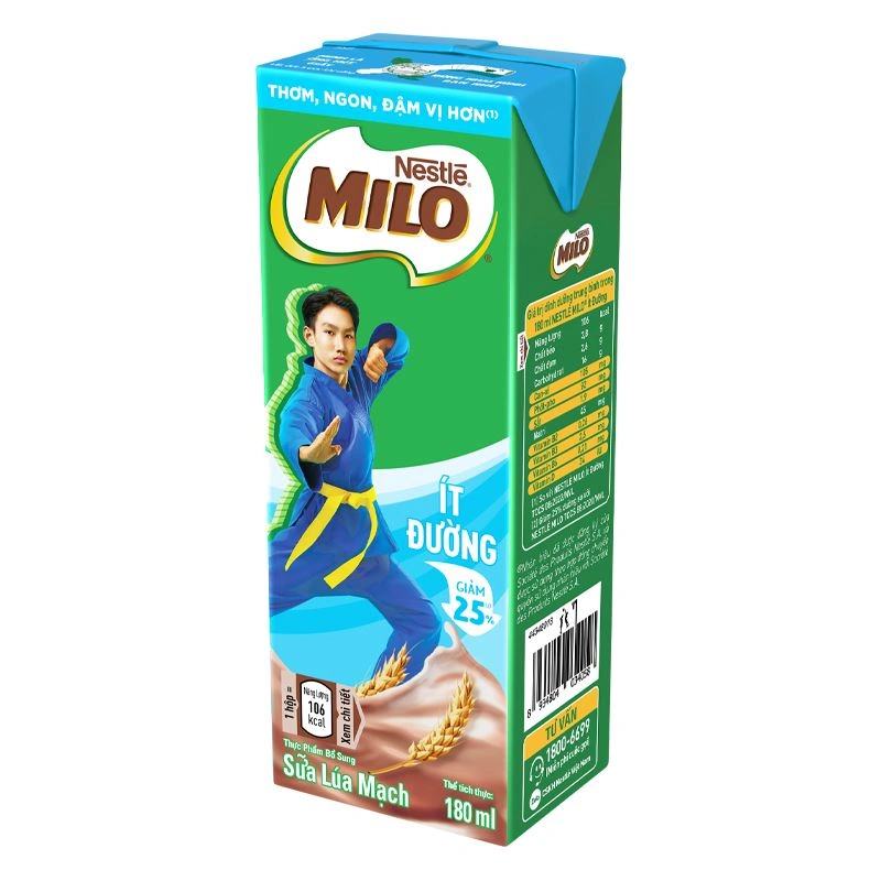Thùng 48 hộp thức uống lúa mạch Nestlé Milo ít đường 180 ml (từ 2 tuổi) - Giao bao bì ngẫu nhiên 16