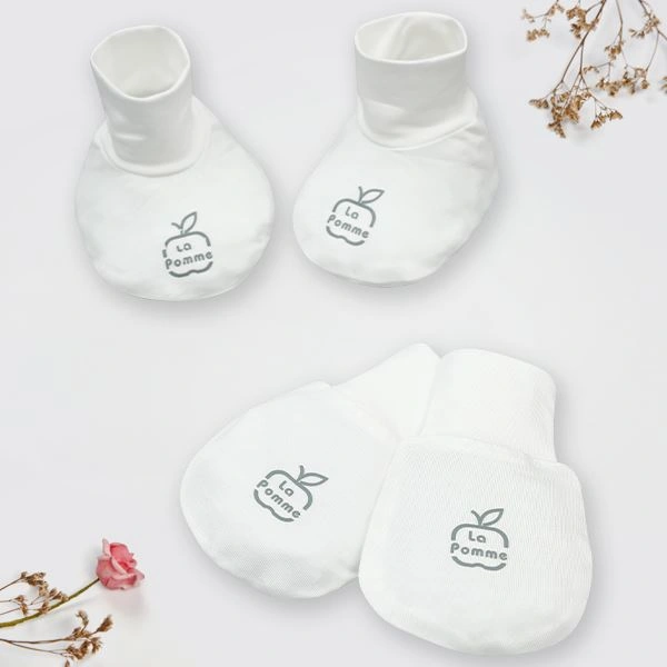 Set bao tay, bao chân La Pomme bamboo trắng