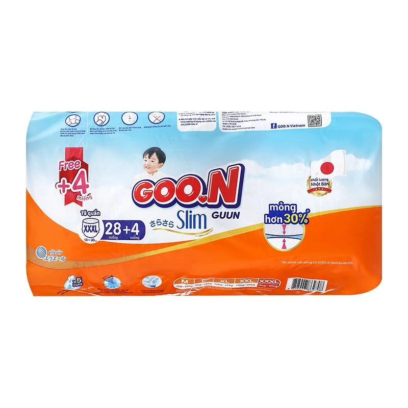 Tã quần GOO.N Slim size XXXL 28 + 4 miếng (18 - 30 kg) - Giao bao bì ngẫu nhiên 3