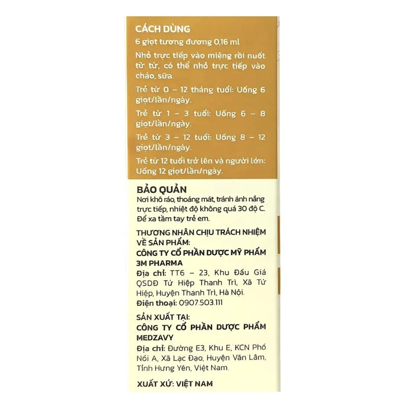 M'Smarty Vitamin D3-K2 hỗ trợ hấp thu canxi, 15 ml dạng nhỏ giọt (từ 0 tháng) - Giao bao bì ngẫu nhiên 9