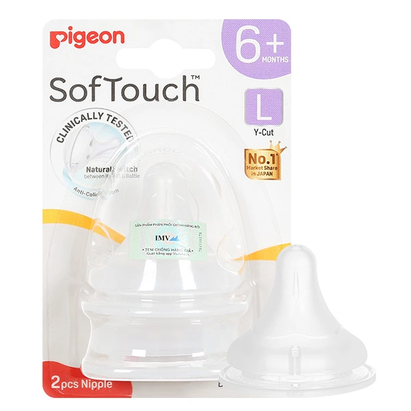 Bộ 2 núm ti Pigeon Softouch size L