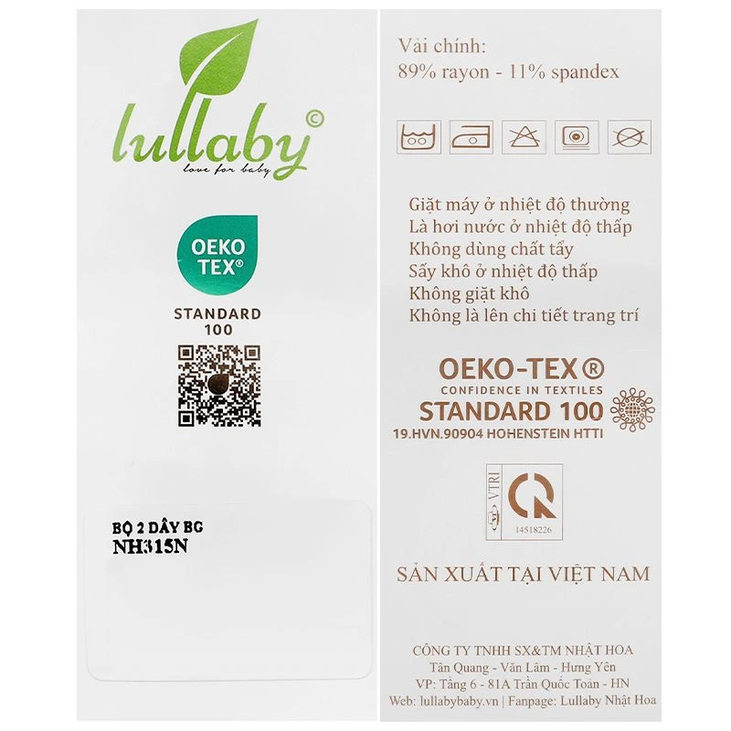 Bộ sát nách bé gái Lullaby NH315N màu hồng 10