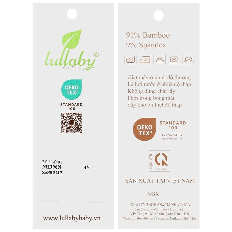 Bộ sát nách bé trai Lullaby NH396N màu xanh dương 11