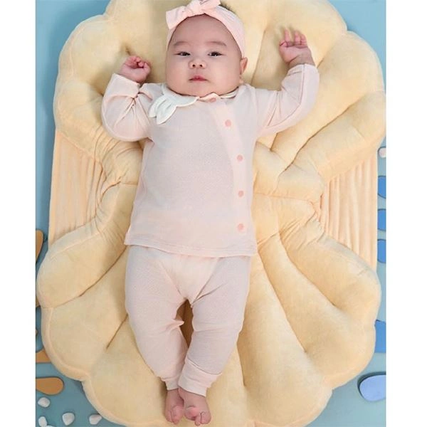 Bộ tay dài cài chéo bé gái Lullaby NH332N màu hồng 1