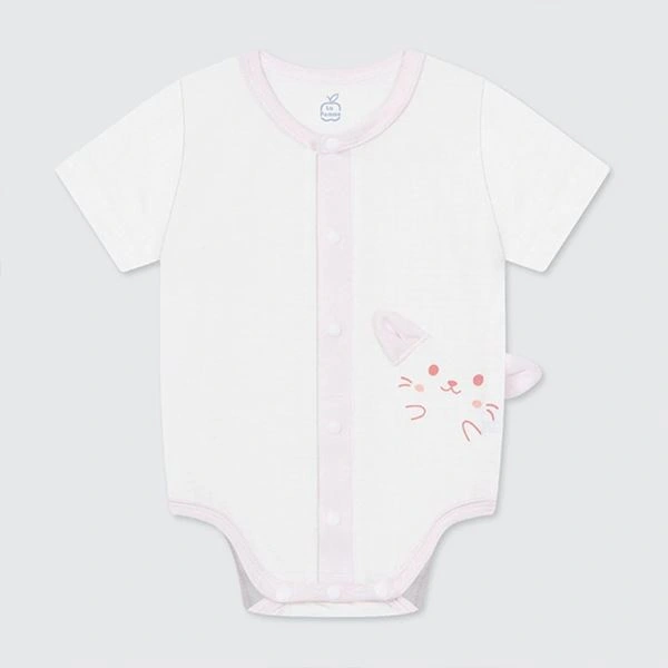 Bodysuit cài giữa bạn nhỏ ngộ nghĩnh La Pomme màu trắng 1