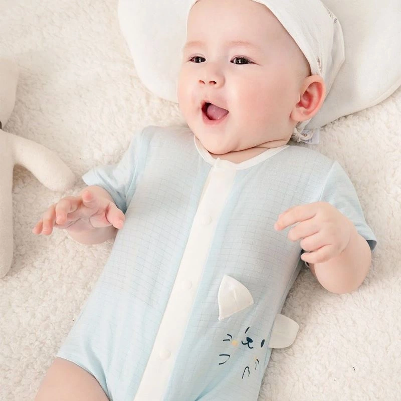 Bodysuit cài giữa bạn nhỏ ngộ nghĩnh La Pomme màu trắng 5