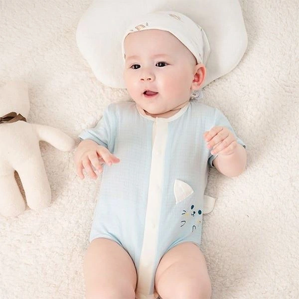 Bodysuit cài giữa bạn nhỏ ngộ nghĩnh La Pomme màu trắng 3