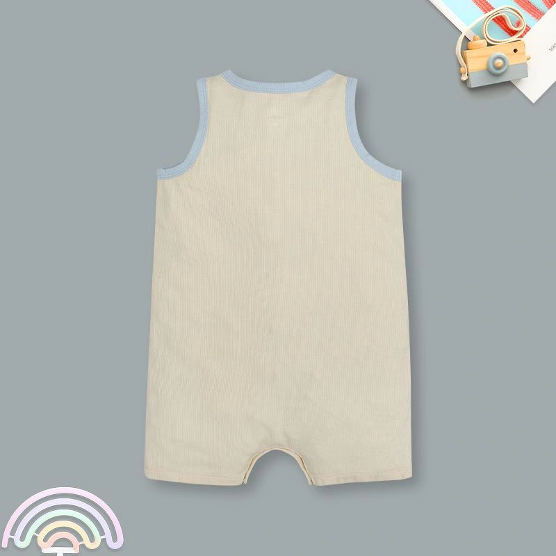 Bodysuit sát nách bé trai đính gấu Lullaby NH398N màu be 2