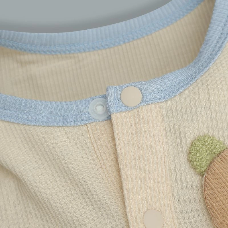 Bodysuit sát nách bé trai đính gấu Lullaby NH398N màu be 6