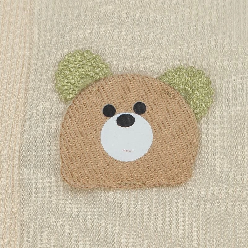 Bodysuit sát nách bé trai đính gấu Lullaby NH398N màu be 7
