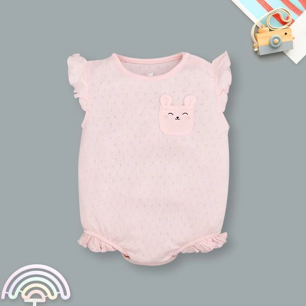 Bodysuit sát nách bé gái Lullaby NH376N màu hồng 1