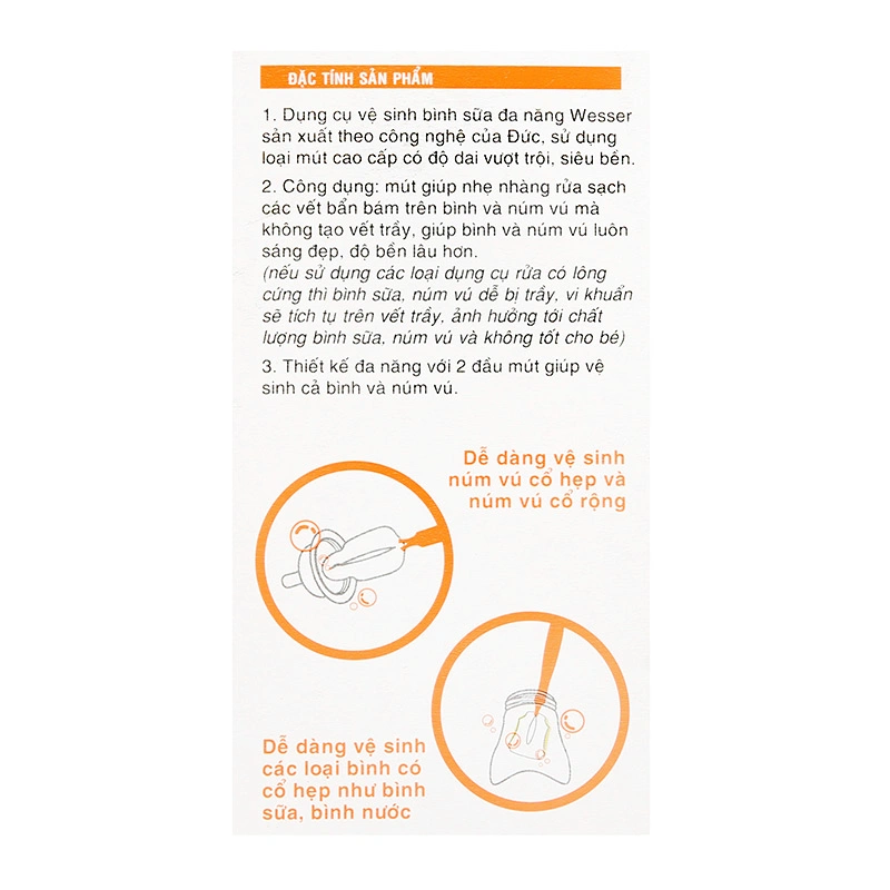 Cọ rửa bình sữa Wesser - Màu ngẫu nhiên 8