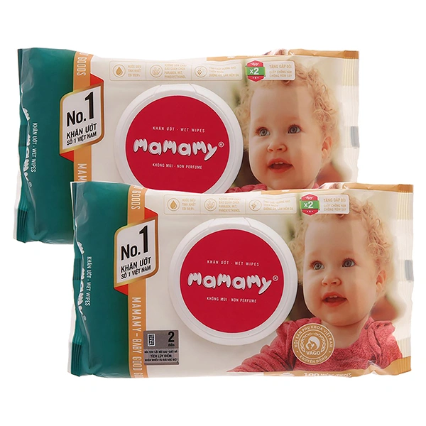 Combo 2 khăn ướt Mamamy không mùi