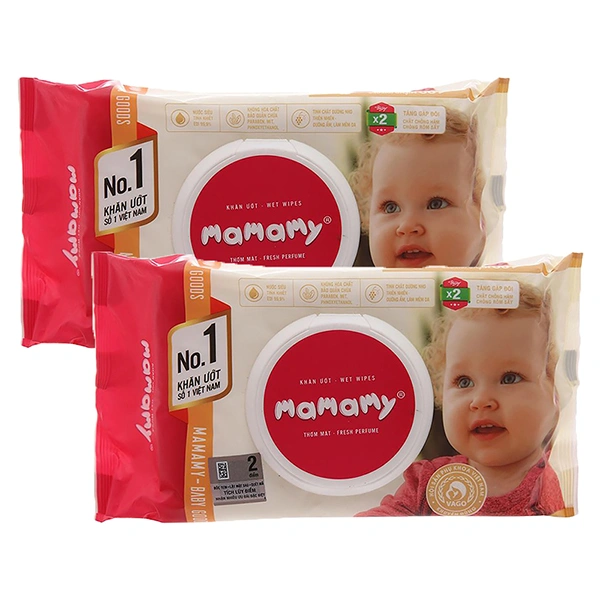 Combo 2 khăn ướt Mamamy hương thơm mát