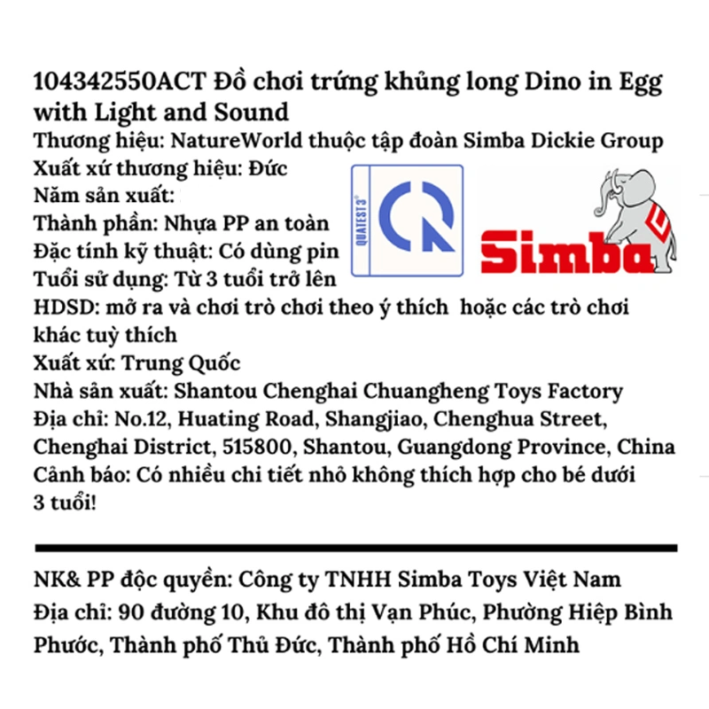 Đồ chơi trứng khủng long Dickie Toys 104342550ACT - Mẫu ngẫu nhiên 4
