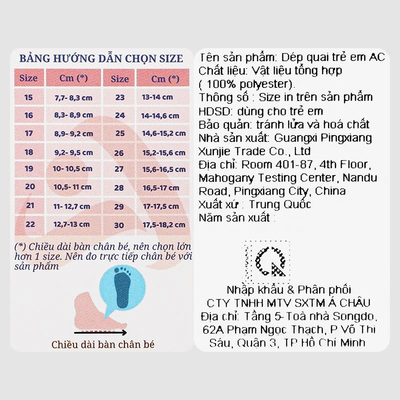 Giày sandal cho bé Á Châu Avakids AC69 10