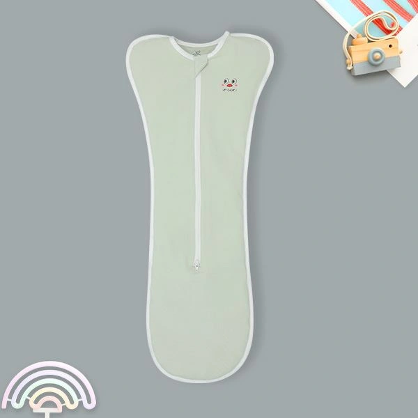 Nhộng chũn unisex La Pomme sợi tre xanh lá - trắng