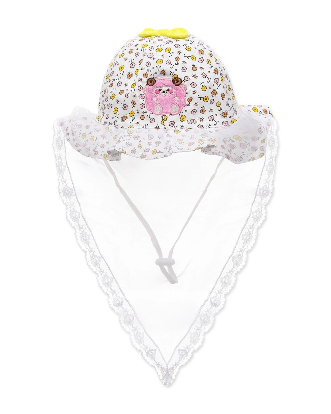 Nón vành cho bé gái Duy Ngọc 3025 màu trắng 2