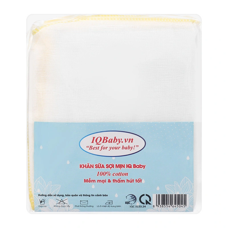 Set 10 cái khăn sữa cotton IQ Baby 4 lớp 25x27 cm 6