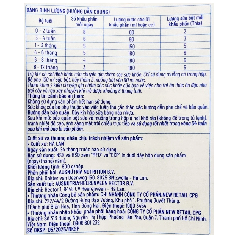 Sữa dê Kabrita số 1 (đạm quý A2) 800g (0 - 12 tháng) - Giao bao bì ngẫu nhiên 10