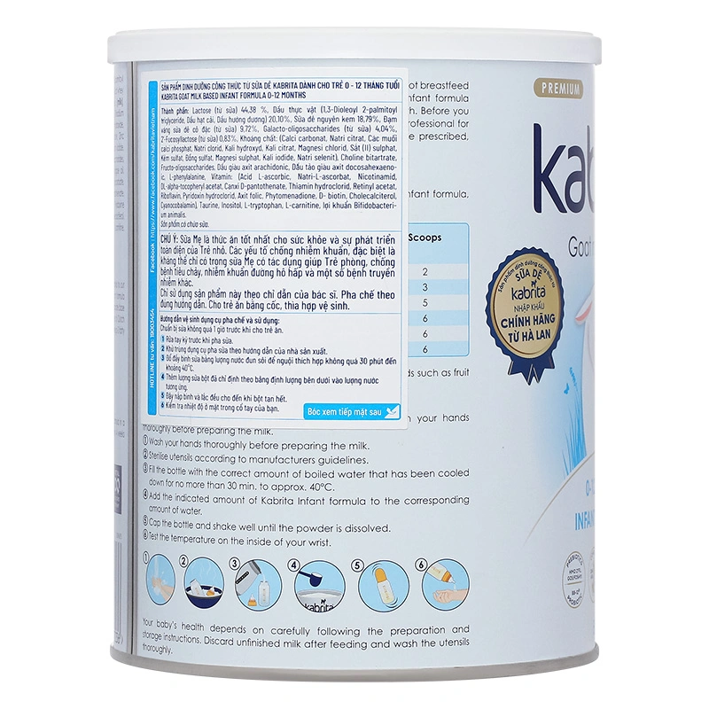 Sữa dê Kabrita số 1 (đạm quý A2) 800g (0 - 12 tháng) - Giao bao bì ngẫu nhiên 6