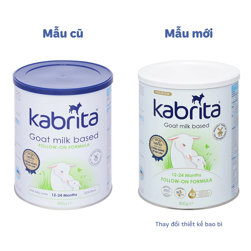Sữa dê Kabrita số 2 (đạm quý A2) 800g (1 - 2 tuổi) - Giao bao bì ngẫu nhiên 2