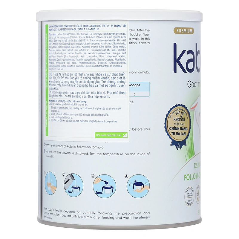 Sữa dê Kabrita số 2 (đạm quý A2) 800g (1 - 2 tuổi) - Giao bao bì ngẫu nhiên 6