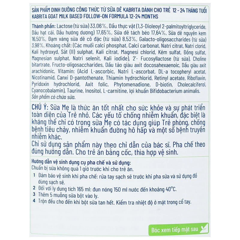 Sữa dê Kabrita số 2 (đạm quý A2) 800g (1 - 2 tuổi) - Giao bao bì ngẫu nhiên 9