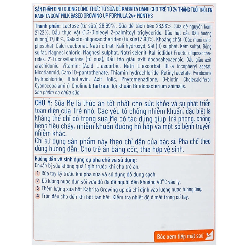 Sữa dê Kabrita số 3 (đạm quý A2) 800g (từ 2 tuổi) - Giao bao bì ngẫu nhiên 9