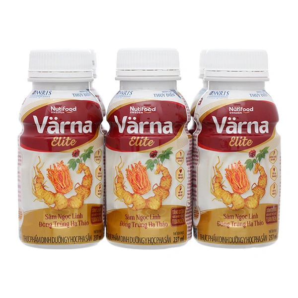 Lốc 6 chai sữa bột người lớn pha sẵn Nutifood Varna Elite hương sâm 237 ml 1