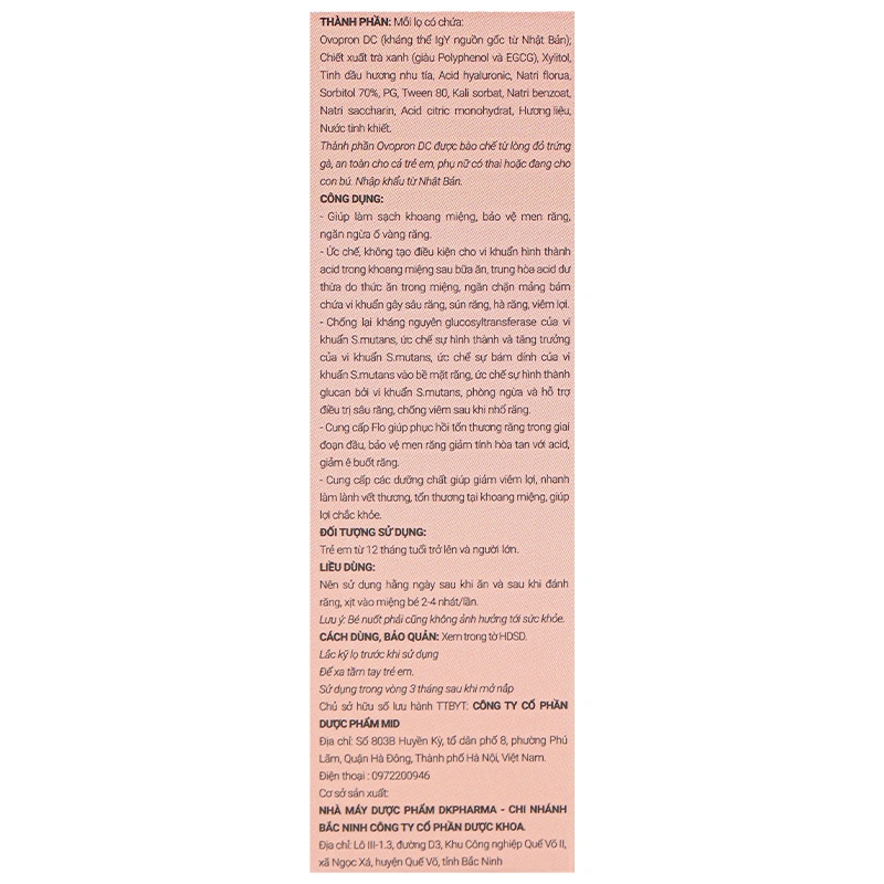 Midkid chống sâu răng hương nho, 30 ml dạng xịt (từ 1 tuổi) 15