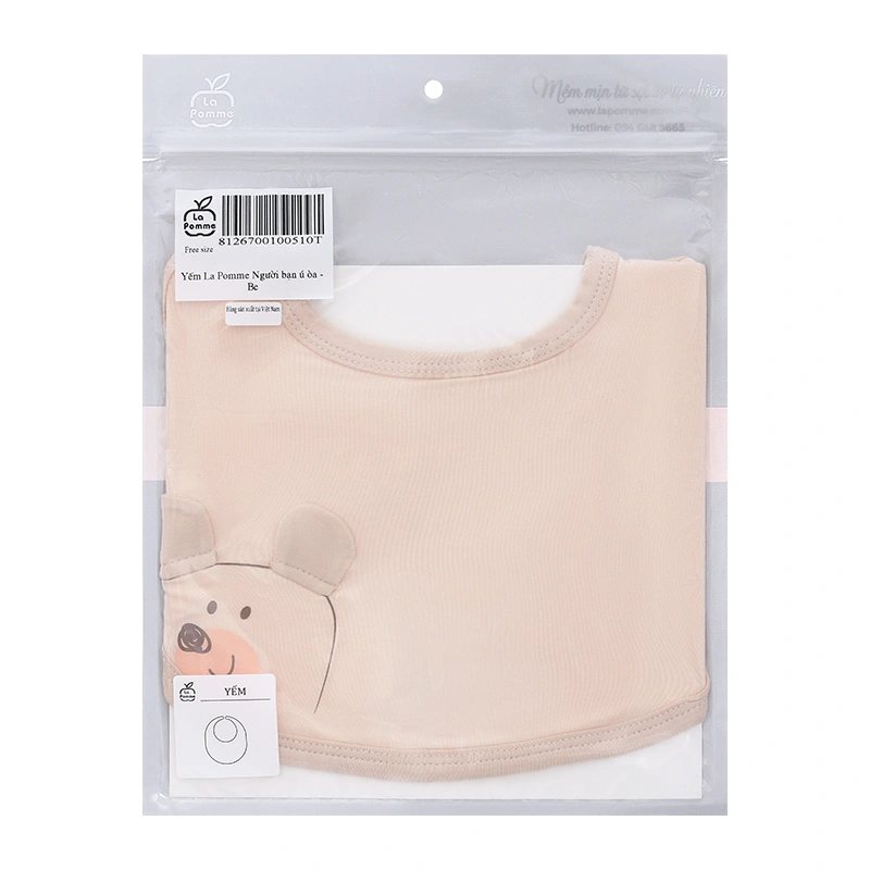 Yếm ăn cho bé sợi tre La Pomme - Màu be (từ 0 tháng) 6