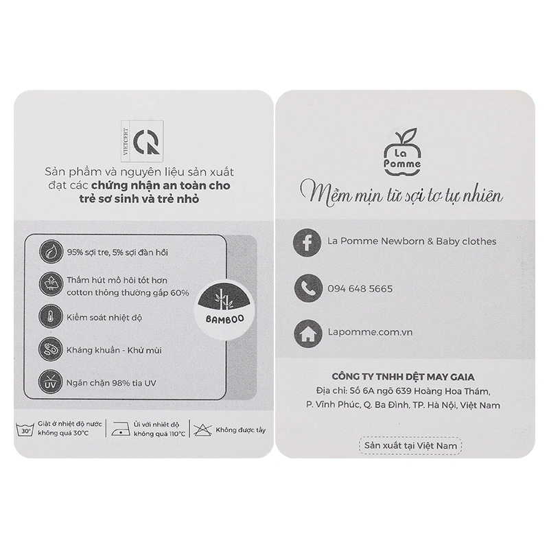 Yếm ăn cho bé sợi tre La Pomme - Màu be (từ 0 tháng) 8