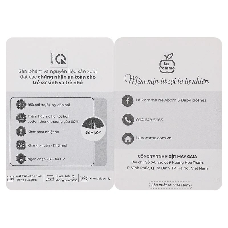 Yếm ăn cho bé sợi tre La Pomme - Màu be (từ 0 tháng) 15