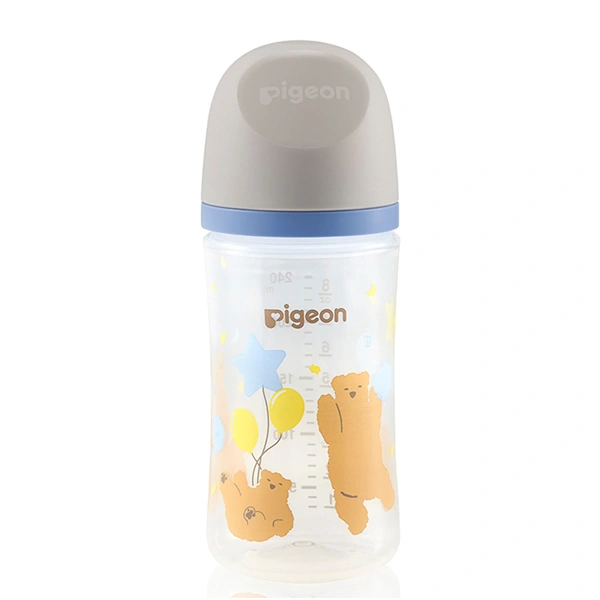 Bình sữa nhựa PP Pigeon Softouch Plus WN3 cổ rộng 240 ml - Hình gấu (từ 3 tháng) 1