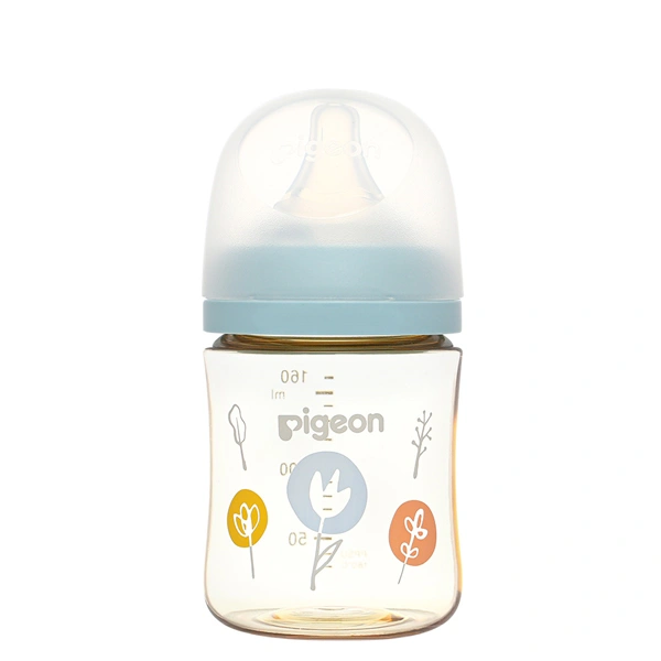 Bình sữa nhựa PPSU Pigeon Plus WN3 cổ rộng phiên bản Nhật 160 ml - Hình hoa (0 - 3 tháng) 1