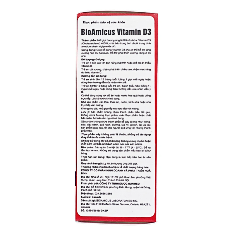 BioAmicus Vitamin D3 hỗ trợ tốt sức khỏe xương, răng, 10.3 ml dạng nhỏ giọt (từ 0 tháng) 4
