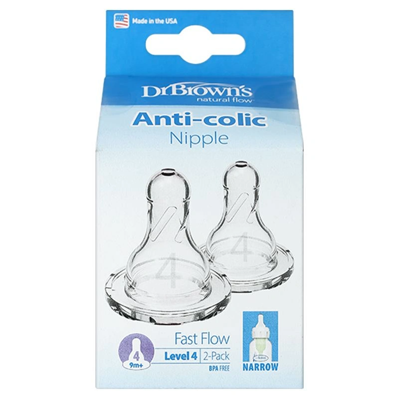 Bộ 2 núm ti Dr.Brown's cổ hẹp size 4 (từ 9 tháng) - Giao ngẫu nhiên 3