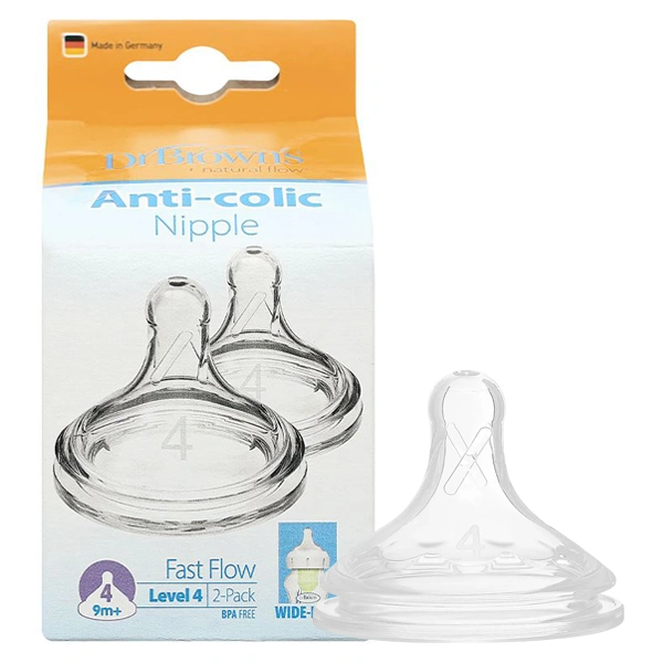 Bộ 2 núm ti Dr.Brown's cổ rộng size 4 (từ 9 tháng) - Giao ngẫu nhiên 1