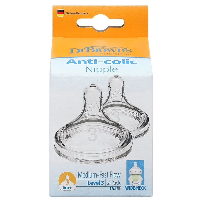 Bộ 2 núm ti Dr.Brown's cổ rộng size 4 (từ 9 tháng) - Giao ngẫu nhiên 11