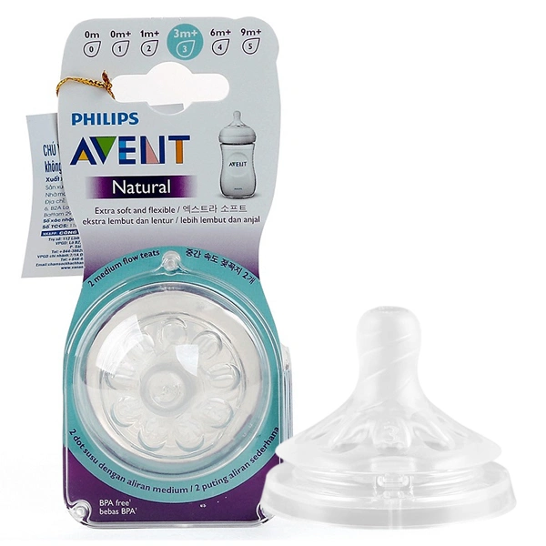 Bộ 2 núm ti Philips Avent SCF653/23 cổ rộng size 3 (3 - 6 tháng) 1