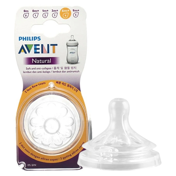 Bộ 2 núm ti Philips Avent SCF654/23 cổ rộng size 4 (6 - 9 tháng) 1