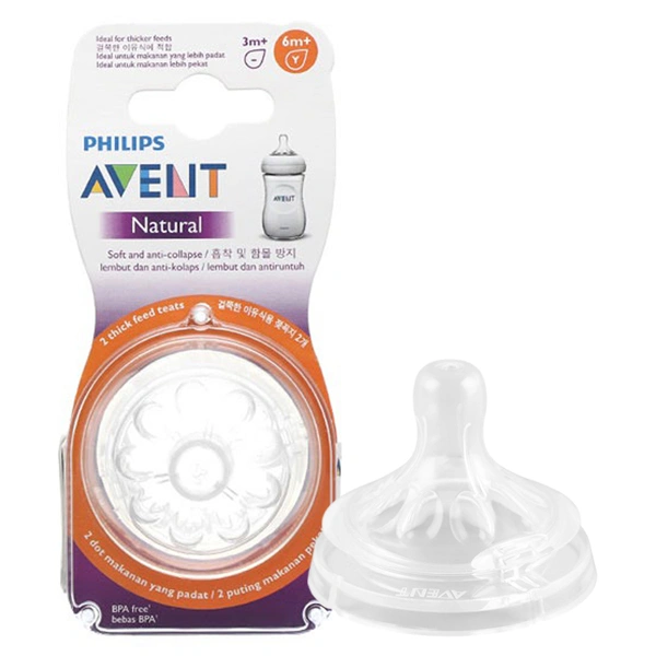 Bộ 2 núm ti Philips Avent SCF656/23 cổ rộng size Y (từ 6 tháng) 1