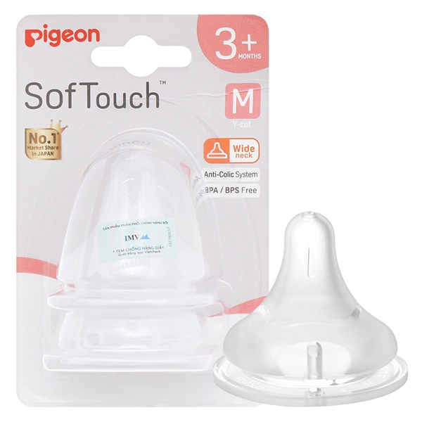 Bộ 2 núm ti Pigeon Plus WN3 size M