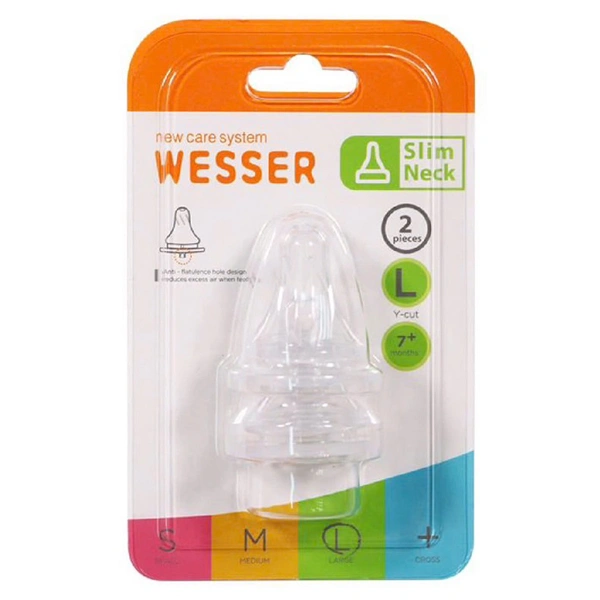 Bộ 2 núm ti Wesser cổ hẹp size L (từ 7 tháng) 1