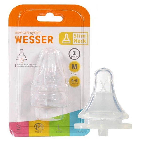 Bộ 2 núm ti Wesser cổ hẹp size M (4 - 6 tháng) 1