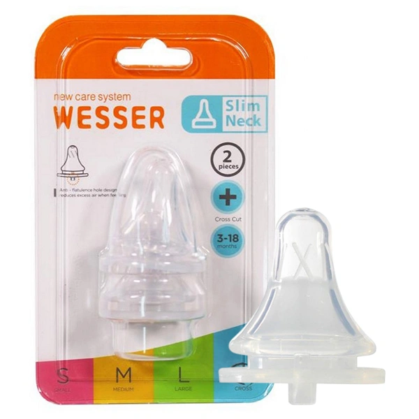 Bộ 2 núm ti Wesser cổ hẹp size + (3 - 18 tháng) 1