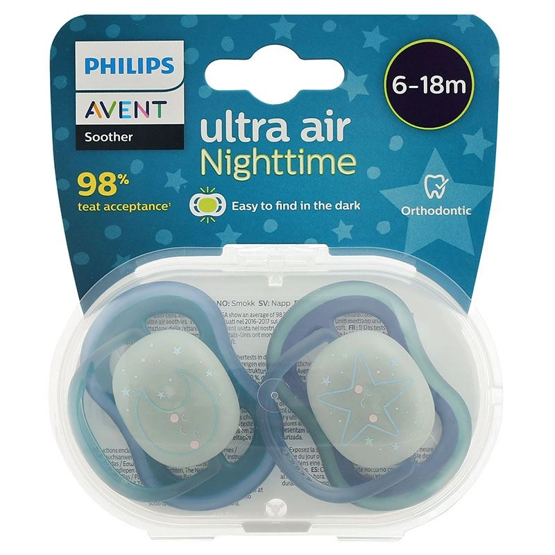 Bộ 2 ti ngậm Philips Avent dạ quang SCF376/19 (0 - 6 tháng) - Hình bướm và chữ 22