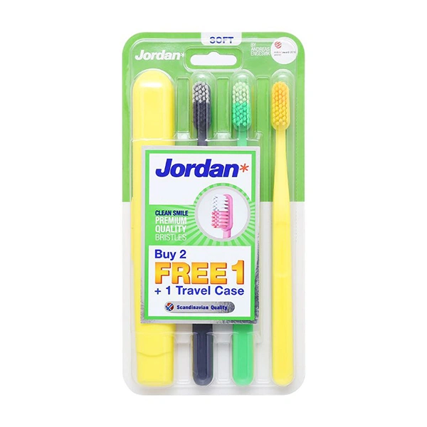 Bộ 3 bàn chải đánh răng Jordan Clean Smile lông mềm 1